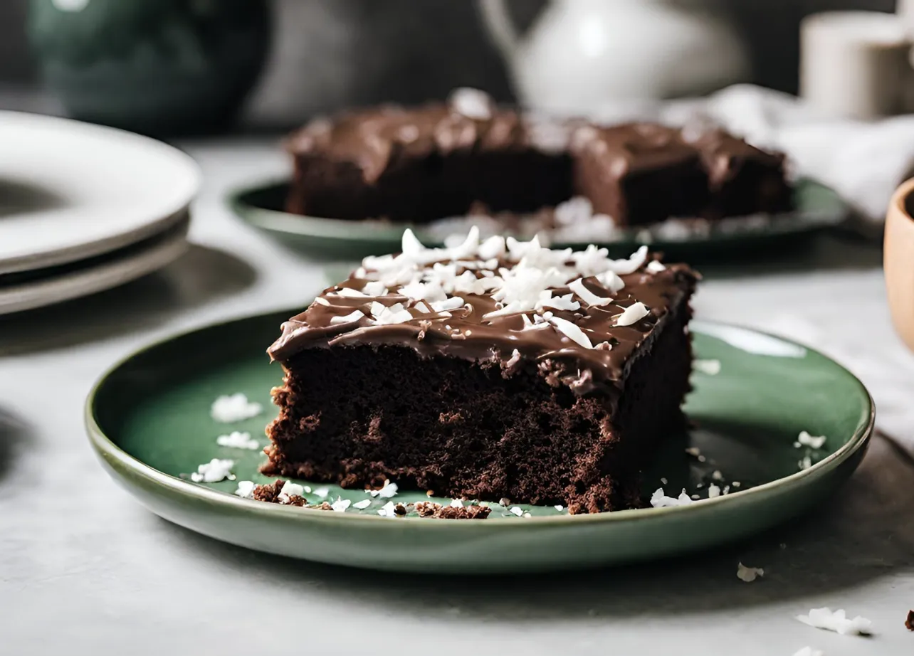 Hälsosamma kärleksmums toppade med kokos på en grön tallrik. 